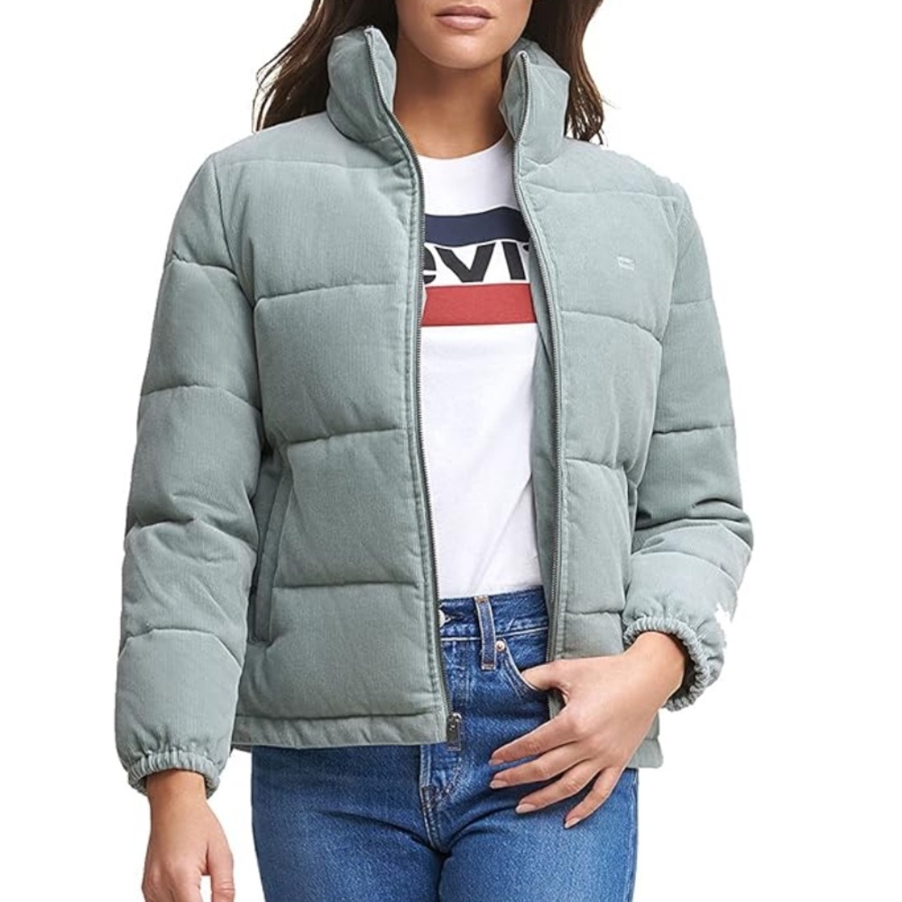 LEVI STRAUSS Levi’s Zoe Mint Corduroy Puffer Jacket